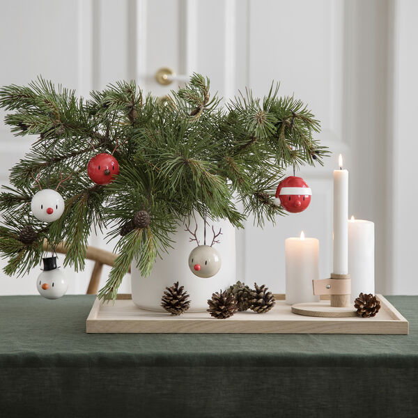 Reindeer Ornament 2 pcs, white, Hoptimist