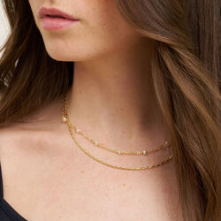 Lina halskæde, guldbelagt/white pearls Lina halskæde, guldbelagt/white pearls, Pure by Nat