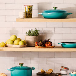 Oval grydeskeholder, bleu riviera, Le Creuset