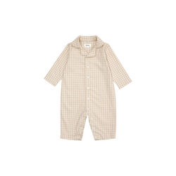 Classic PJ Suit, beige gingham, Lalaby