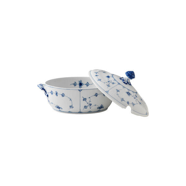 Musselmalet Riflet terrin med låg 200 cl Musselmalet Riflet terrin med låg 200 cl, Royal Copenhagen