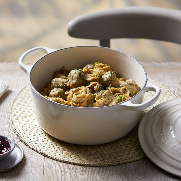 Signature rund st&oslash;bejernsgryde &Oslash; 24 cm, meringue, Le Creuset