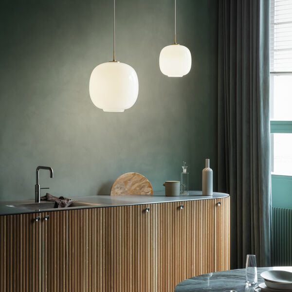 VL45 Radiohus pendel, opal white, Louis Poulsen