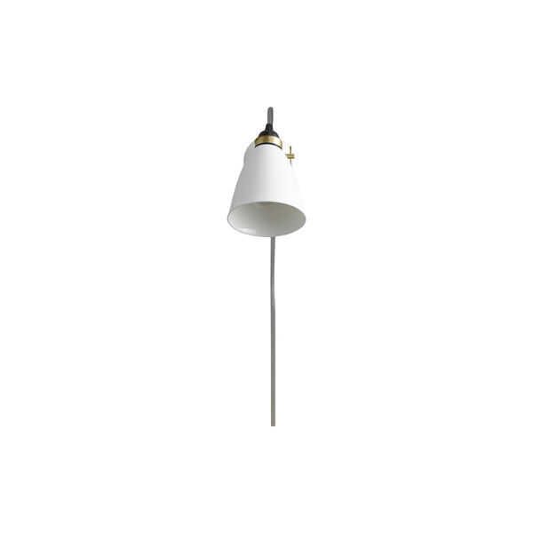 Hector 30 Wall Light Plug with Switch and Cable, natural white/grey, Original BTC