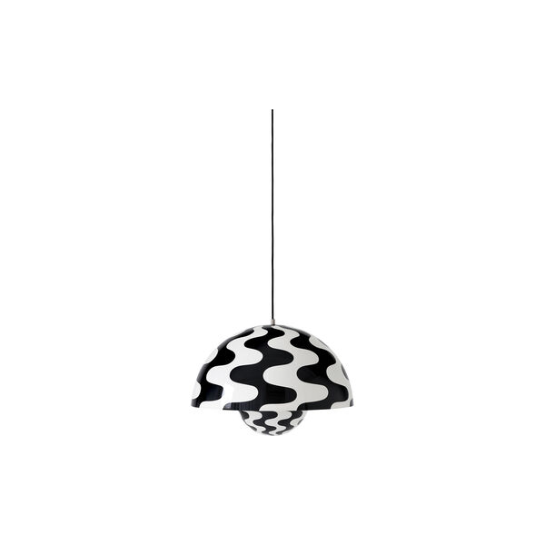 Flowerpot VP2 Pendant, black & white pattern, &Tradition