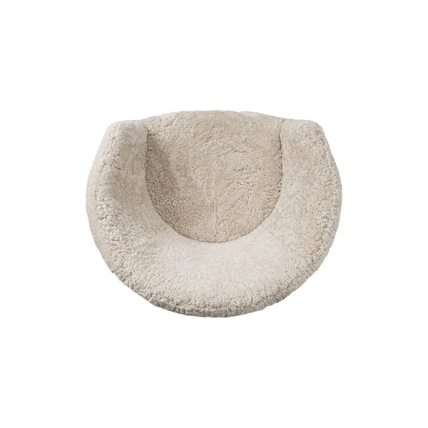 Ditzel loungestol, hvid/lakeret valn&oslash;d, Fredericia Furniture