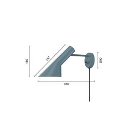 AJ væglampe, dusty blue AJ væglampe, dusty blue, Louis Poulsen