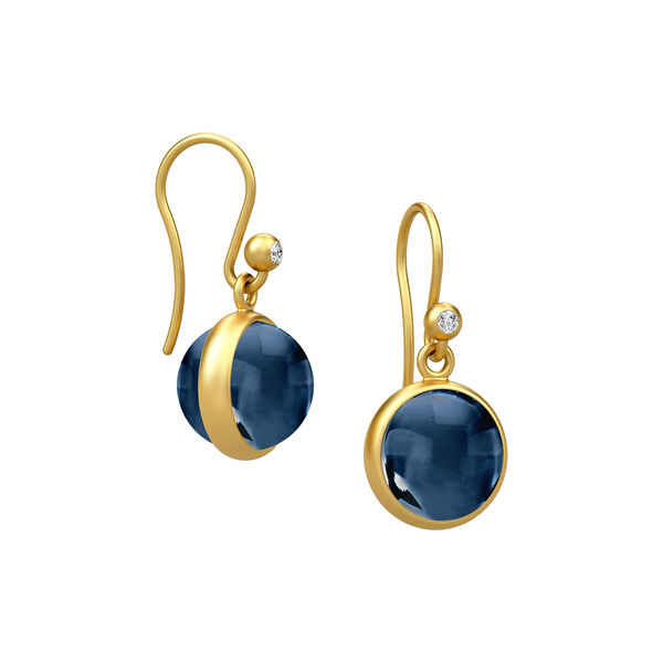 Prime Øreringe, gold/sapphire blue, Julie Sandlau