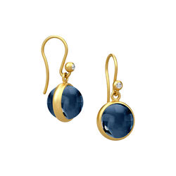 Prime Øreringe, gold/sapphire blue Prime Øreringe, gold/sapphire blue, Julie Sandlau