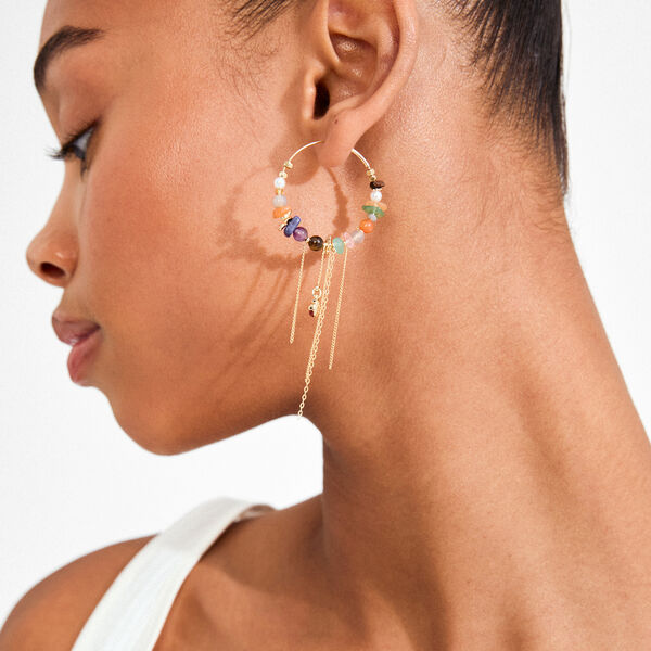 IRIS &oslash;reringe, guldbelagt/multi, Pilgrim