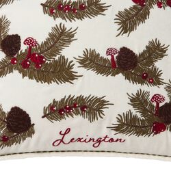 Pine Twigs Velvet Pillow Cover, white multi, Lexington