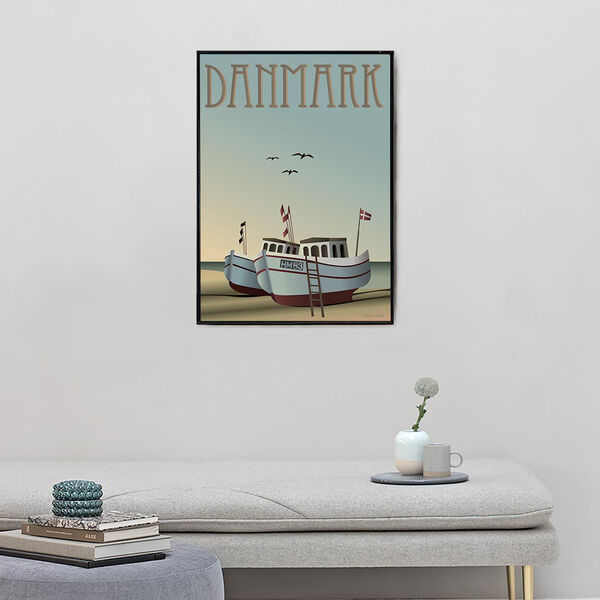 DANMARK fiskeb&aring;dene plakat, ViSSEVASSE