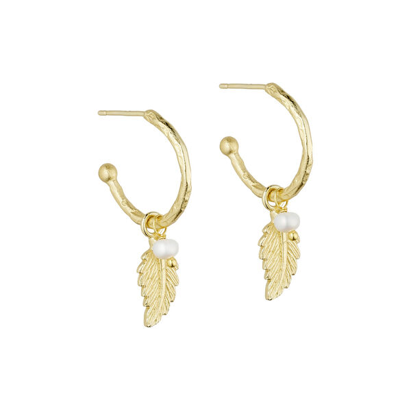 Linn hoops med vedh&aelig;ng, forgyldt, Pure by Nat