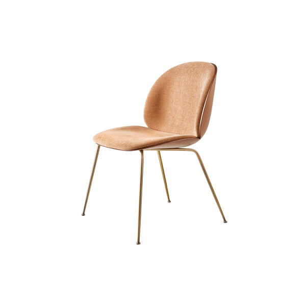 Beetle Dining Chair Front Upholstered, Belsuede Special 132/antique brass, GUBI