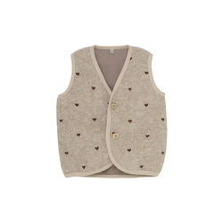 Vest Wool Emb. with Lining, sand melange Vest Wool Emb. with Lining, sand melange, HUTTEliHUT