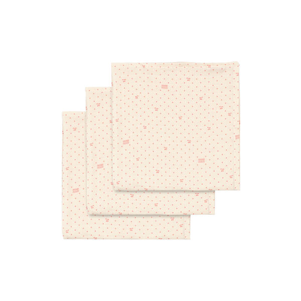 3 Pack Muslin Cloth, cherry dot, Konges Sl&oslash;jd