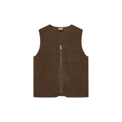 MMGCess Soft Zip Vest Knit, toasted coconut, MOS MOSH Gallery