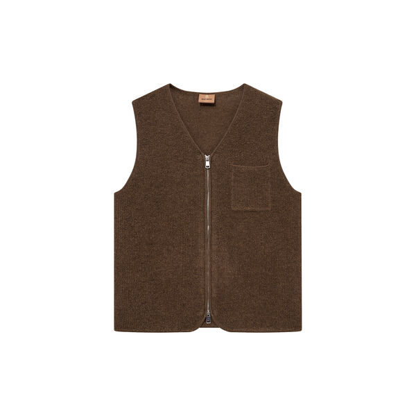 MMGCess Soft Zip Vest Knit, toasted coconut, MOS MOSH Gallery