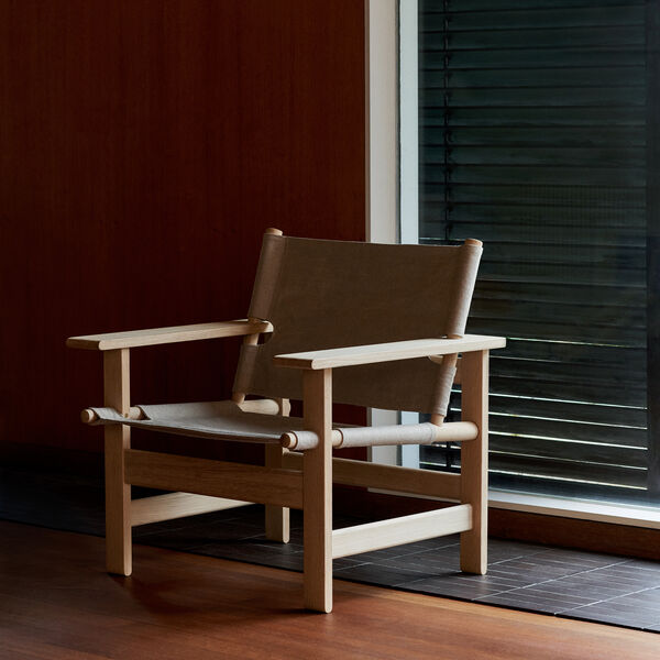 The Canvas Chair loungestol, sæbebehandlet eg/kanvas, Fredericia Furniture