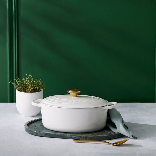 Signature st&oslash;bejern oval gryde &Oslash; 31 cm, white, Le Creuset