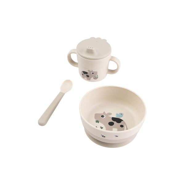 Tiny Farm foodie første spisesæt m/sugekop, sand, Done by Deer