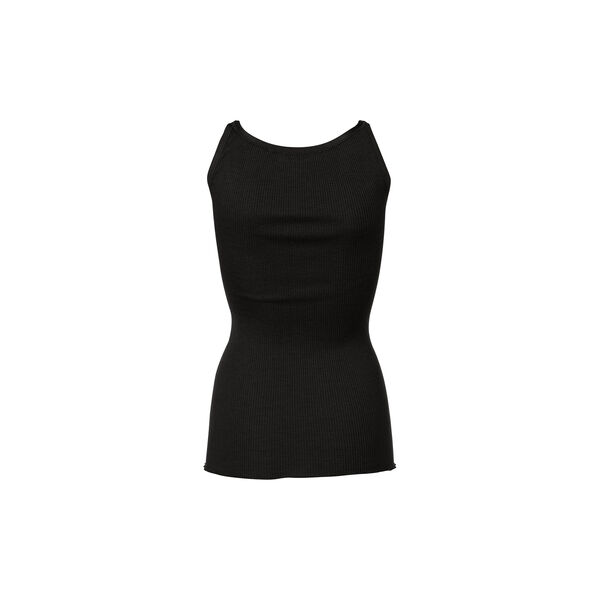 Silketop med elastikbånd, black, Rosemunde