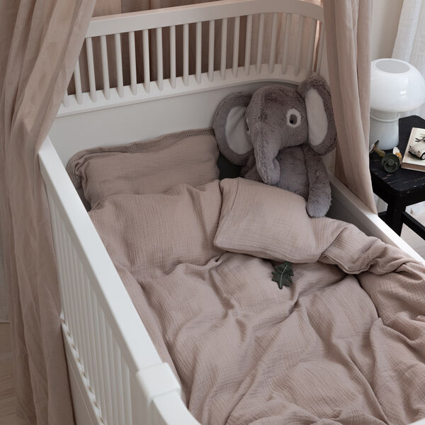 2-delt musselin juniorsenget&oslash;j, seabreeze beige, Sebra