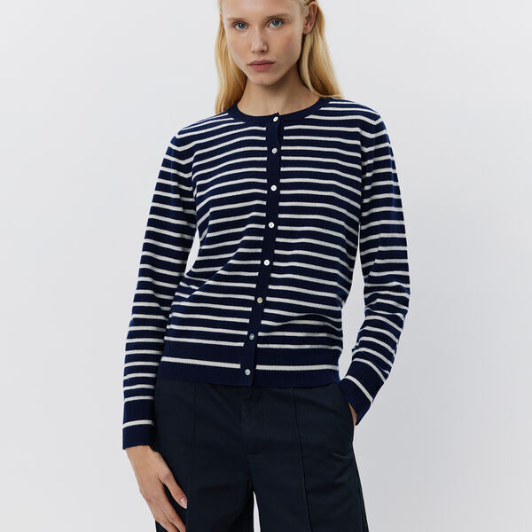Cardigan, dark blue striped, Sofie Schnoor