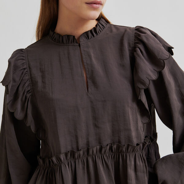 Terra Frill Blouse, chocolate plum, Second Female