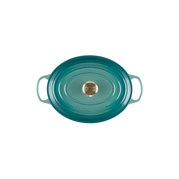 Signature st&oslash;bejern oval gryde &Oslash; 31 cm, bleu riviera, Le Creuset