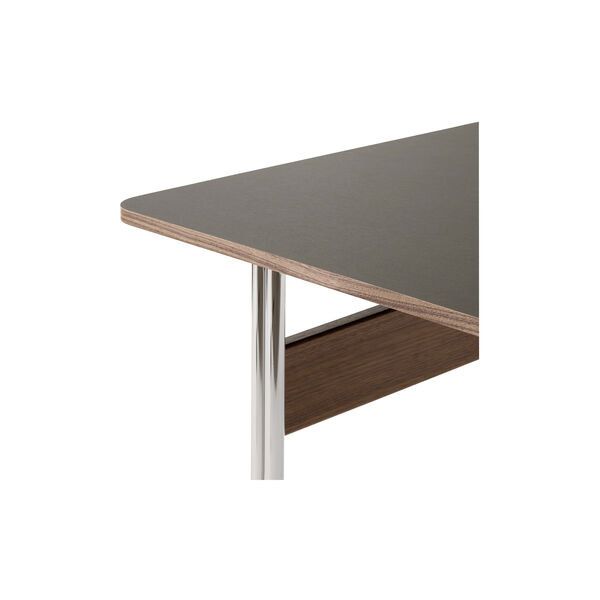Pavilion Desk AV16, charcoal/walnut/chrome, &Tradition