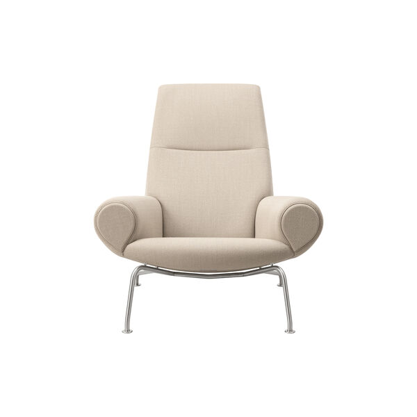 Wegner Queen Chair |  Warm Grey| L&aelig;nestol + Ottoman, Fredericia Furniture