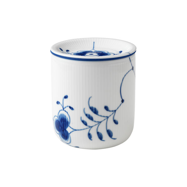 Blå Mega Riflet opbevaringskrukke 80 cl, Royal Copenhagen
