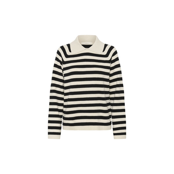 MadieIW Polo, black / whisper white stripe, InWear