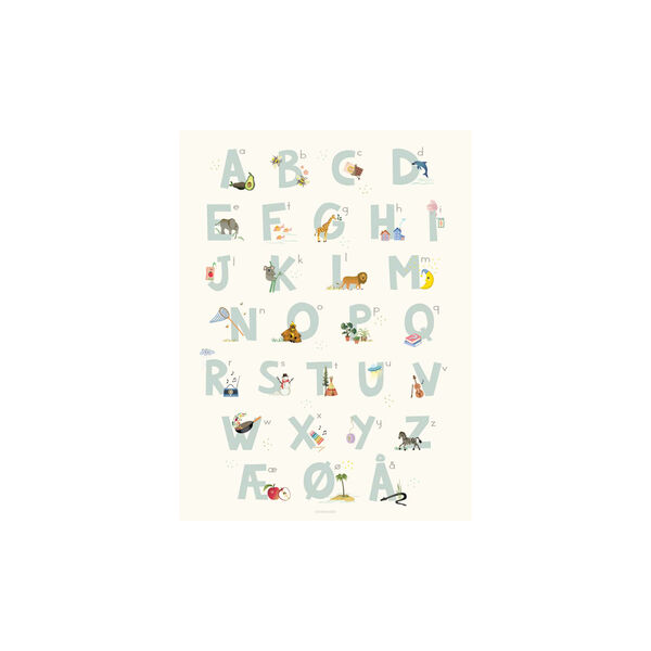 Alfabet Blå dansk plakat, ViSSEVASSE