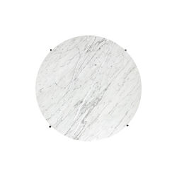 TS Coffee Table Ø80, white carrara marble/steel TS Coffee Table Ø80, white carrara marble/steel, GUBI
