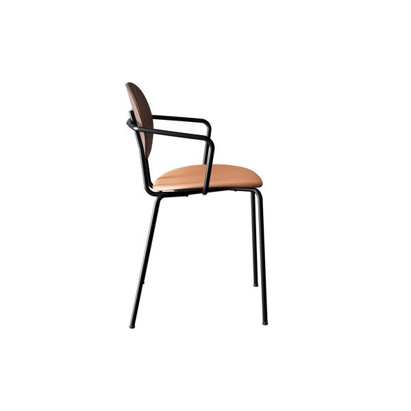 PIET HEIN Chair with Arms, oiled walnut/Silk Cognac, Sibast Furniture
