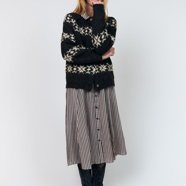 PadovaLL Cardigan Knit LS, dark mokka, Lollys Laundry