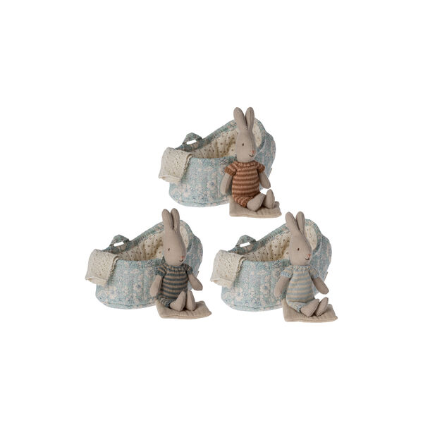 Kanin i babylift, bl&aring;, Maileg