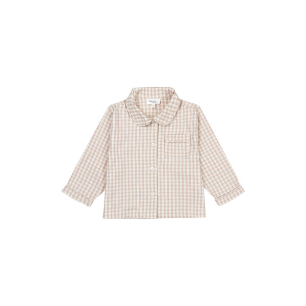 Classic Pyjamas, beige gingham, Lalaby
