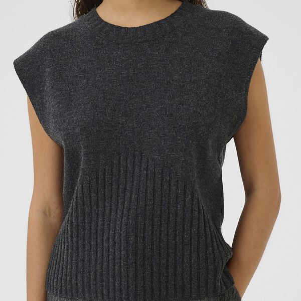 KBBerenice Waistcoat, dark gray melange, Karen by Simonsen