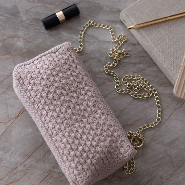 Strikket Clutch K&aelig;de Petra, husted violet, By LOHN
