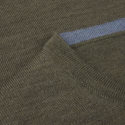 Sweater Knitted Crew Neck With Patch Merino Wool, green, Stenströms