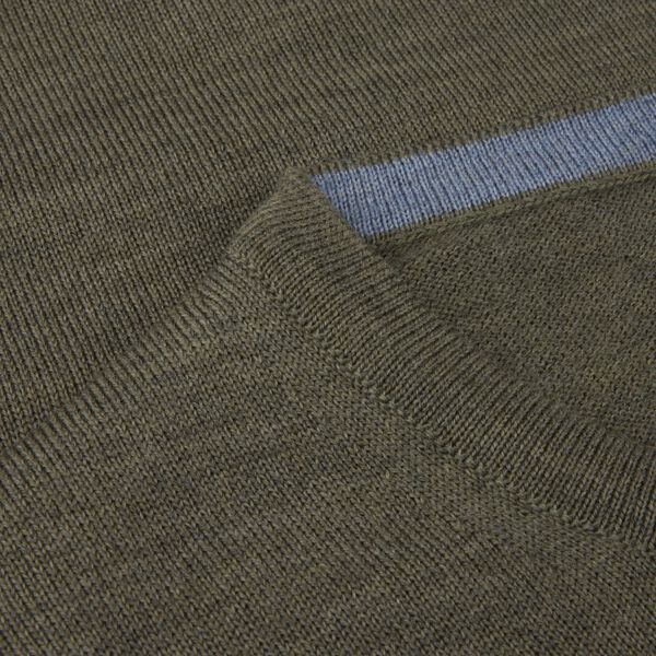 Sweater Knitted Crew Neck With Patch Merino Wool, green, Stenströms