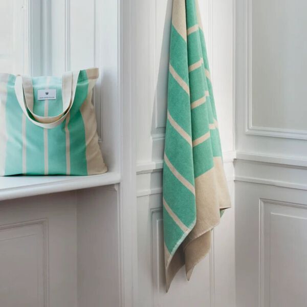 SUN STRIPE strandh&aring;ndkl&aelig;de, mint green, Georg Jensen Damask