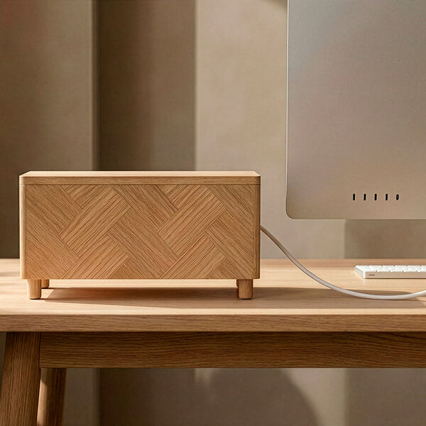 Cablebox Herringbone, oak, Upstr&ouml;m
