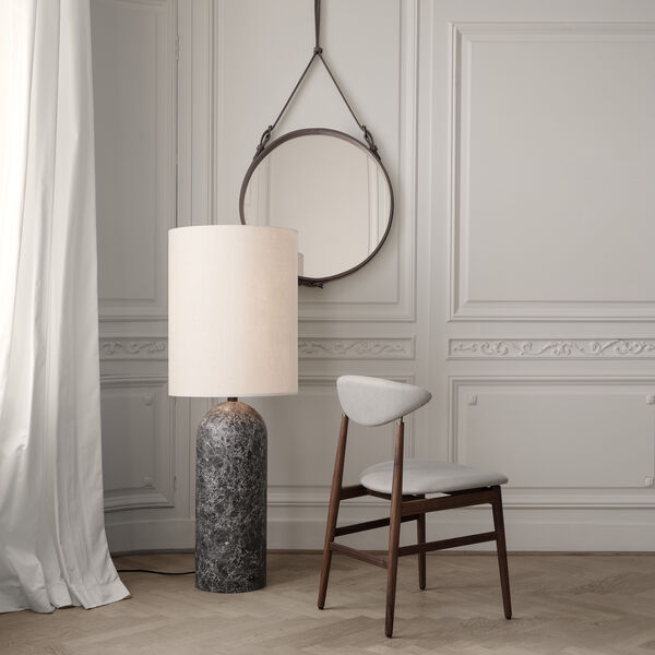 Gravity XL Floor Lamp, grey marble/white, GUBI