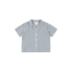 Kim SS Shirt, captains blue check, Konges Sl&oslash;jd