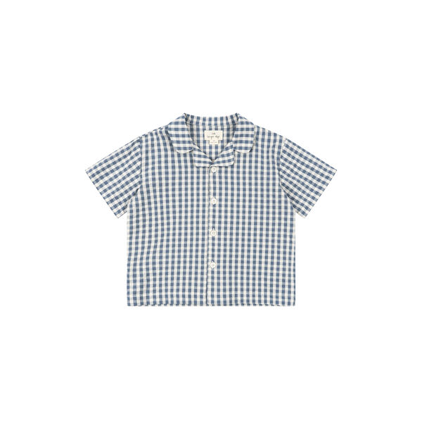 Kim SS Shirt, captains blue check, Konges Sl&oslash;jd