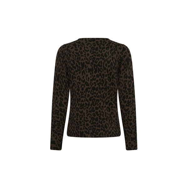 ZhilaSZ R-neck Cardigan, chocolate brown leopard, Saint Tropez